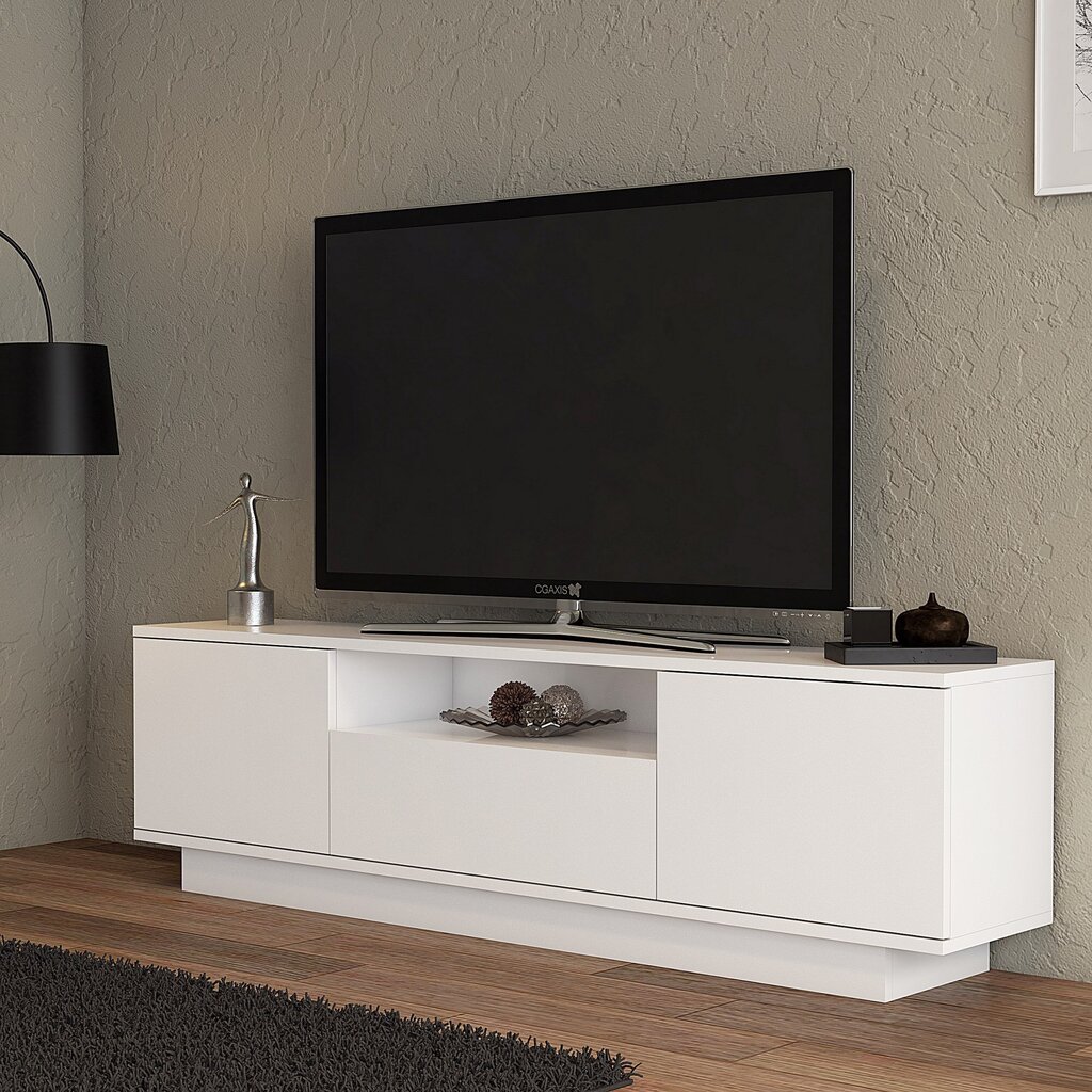 TV statīvs Asir, 160x45x30 cm, balts cena un informācija | TV galdiņi | 220.lv