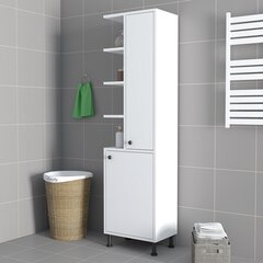 Шкаф для ванной Asir, 60x170x30 см, белый цена и информация | Шкафчики для ванной | 220.lv