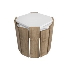 Kafijas galdiņš Asir, 44,5x41x44,5 cm, balts/brūns cena un informācija | Žurnālgaldiņi | 220.lv