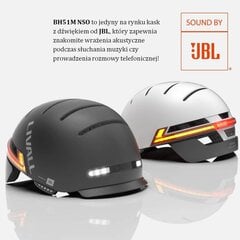 Ķivere Smart Livall BH51M UFO JBL Bluetooth LED, L, pelēka цена и информация | Шлемы | 220.lv