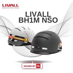 Ķivere Smart Livall BH51M UFO JBL Bluetooth LED, M, pelēka cena un informācija | Ķiveres | 220.lv