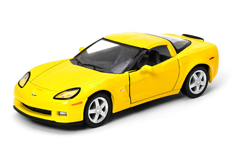 Miniatūrais modelis Kismart 2007 Chevrolet Corvette Z06, 1:36, dzeltens cena un informācija | Rotaļlietas zēniem | 220.lv