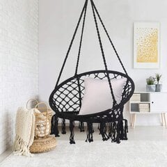 Подвесное кресло Potenza Puerta в стиле бохо, черное цена и информация | Гамаки | 220.lv