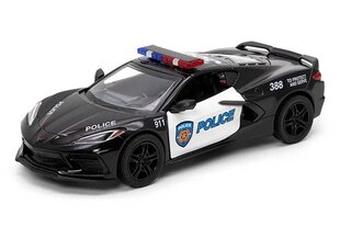 Miniatūrais modelis Kismart- 2021 Corvette, Police,1:36, melns цена и информация | Конструктор автомобилей игрушки для мальчиков | 220.lv