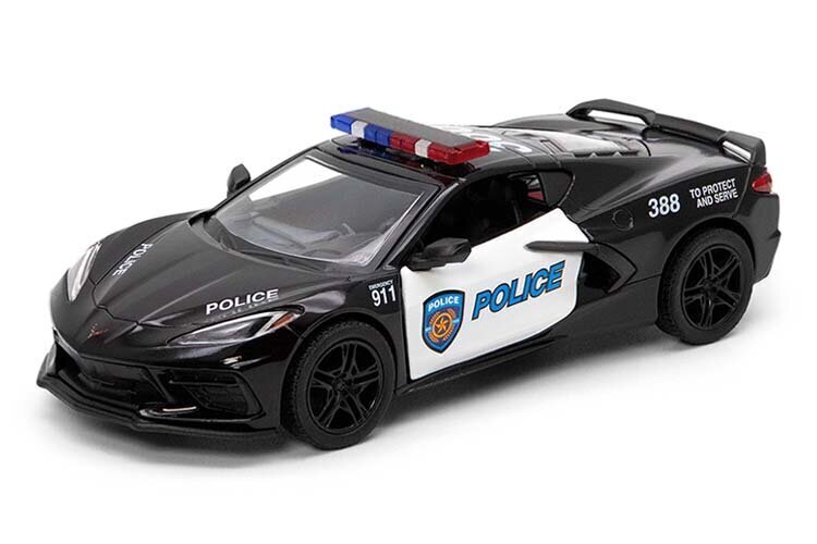 Miniatūrais modelis Kismart- 2021 Corvette, Police,1:36, melns цена и информация | Rotaļlietas zēniem | 220.lv
