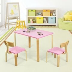 Детский комплект из стола и 2 стульев Costway,розовый цена и информация | Детские столы и стулья | 220.lv