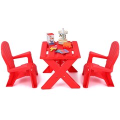 Детский стол с 2 стульями Costway, красный цена и информация | Детские столы и стулья | 220.lv