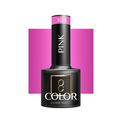 Hibrīdas nagu laka Ocho nails, pink 308, 5 g cena un informācija | Nagu lakas, stiprinātāji | 220.lv