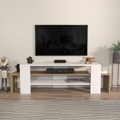 TV statīvs Asir, 150x45x35 cm, balts/brūns cena un informācija | TV galdiņi | 220.lv