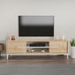 TV statīvs Asir, 120x43,6x29,6 cm, balts/brūns cena un informācija | TV galdiņi | 220.lv