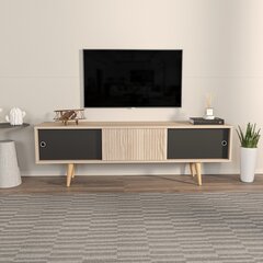 TV statīvs Asir, 160x45x34,5 cm, melns/brūns цена и информация | Тумбы под телевизор | 220.lv