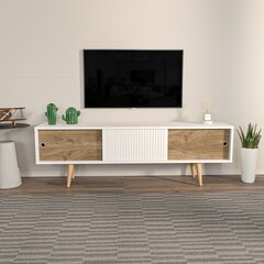 TV statīvs Asir, 160x45x34,5 cm, balts/brūns cena un informācija | TV galdiņi | 220.lv