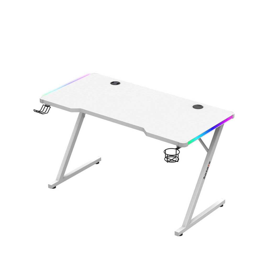Spēļu galds Huzaro Hero 2.5 RGB, balts cena un informācija | Datorgaldi, rakstāmgaldi, biroja galdi | 220.lv