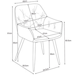 комплект из 2 стульев Akord SJ.030, зеленый цена и информация | Стулья для кухни и столовой | 220.lv