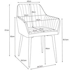 комплект из 2 стульев Akord SJ.040, серый цена и информация | Стулья для кухни и столовой | 220.lv