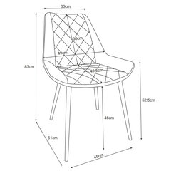 2 krēslu komplekts Akord SJ.0488, melns cena un informācija | Virtuves un ēdamistabas krēsli | 220.lv
