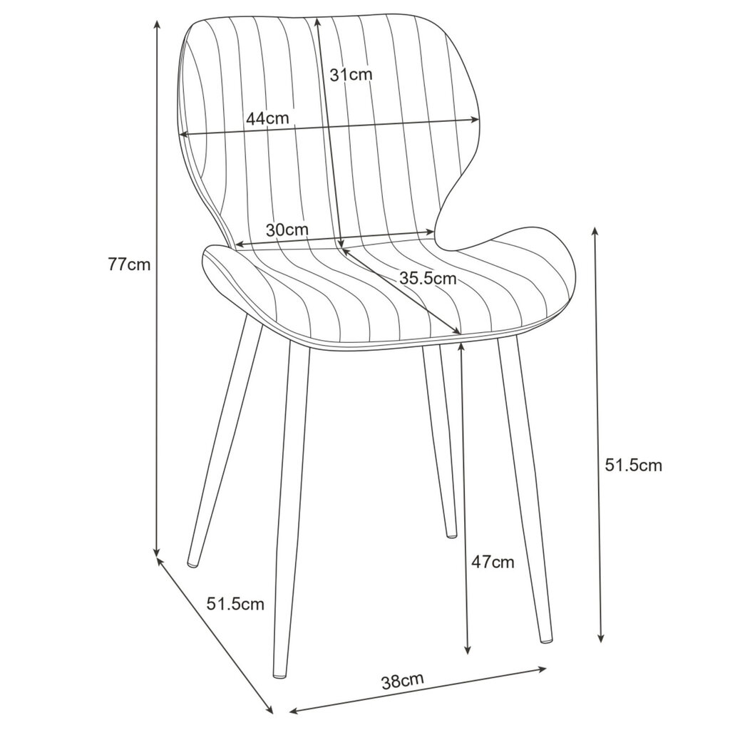 2 krēslu komplekts Akord SJ.17, rozā krāsā cena un informācija | Virtuves un ēdamistabas krēsli | 220.lv