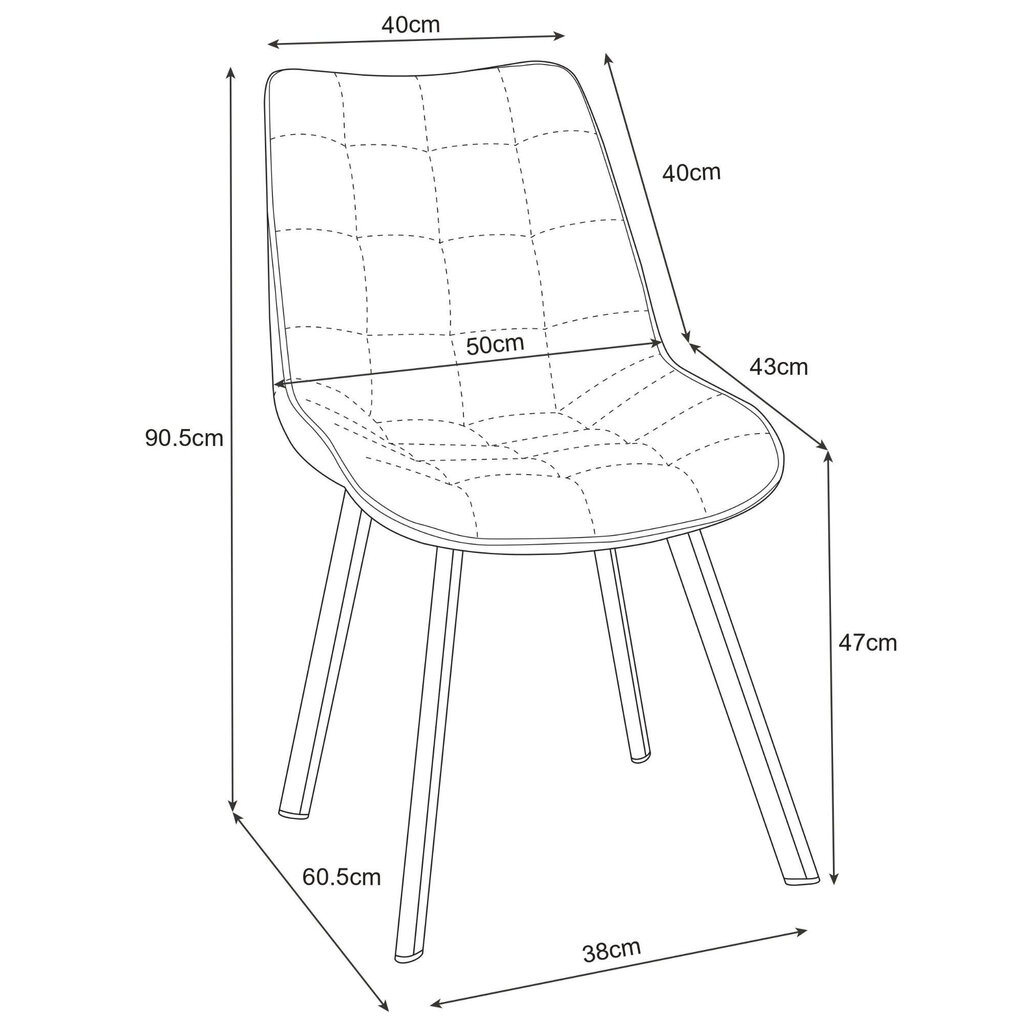 2 krēslu komplekts Akord SJ.22, zaļš cena un informācija | Virtuves un ēdamistabas krēsli | 220.lv