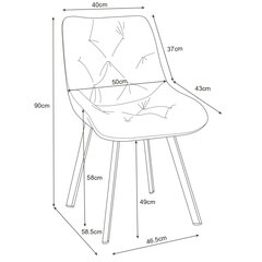 2 krēslu komplekts Akord SJ.33, pelēks cena un informācija | Virtuves un ēdamistabas krēsli | 220.lv