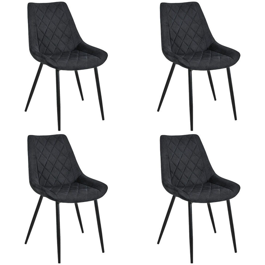 4 krēslu komplekts Akord SJ.0488, melns цена и информация | Virtuves un ēdamistabas krēsli | 220.lv