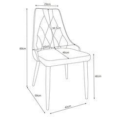 4 krēslu komplekts Akord SJ.054, pelēks cena un informācija | Virtuves un ēdamistabas krēsli | 220.lv