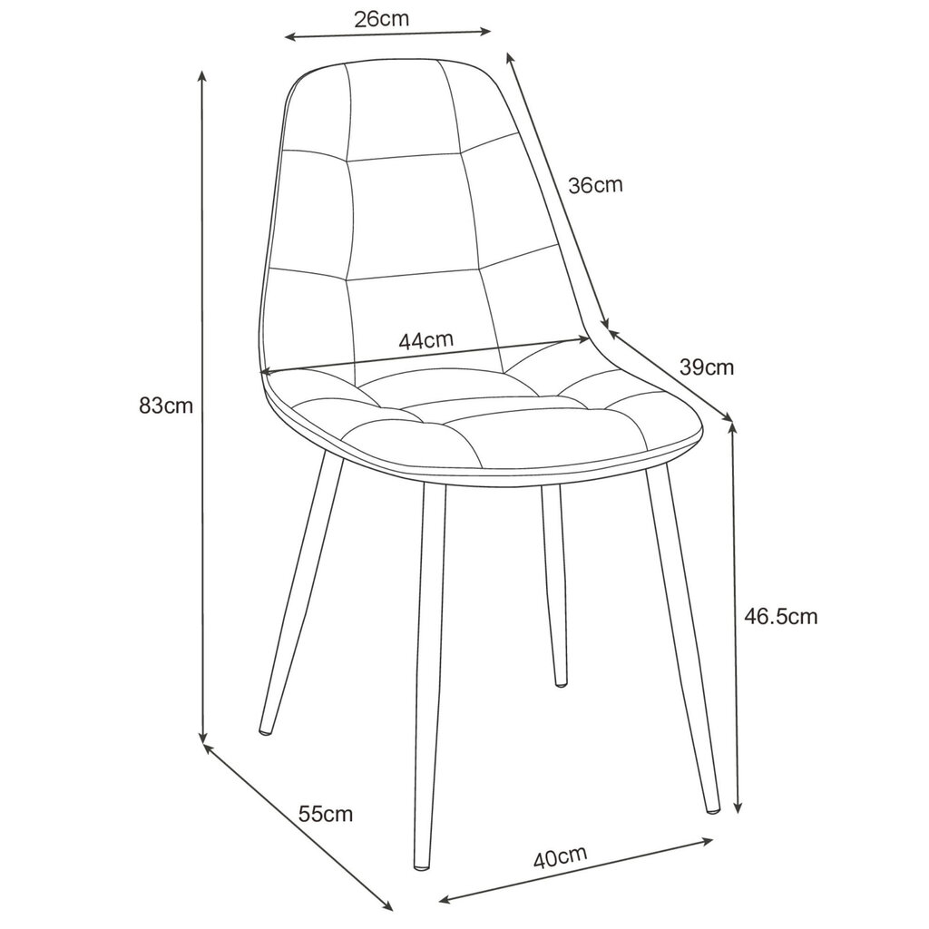 4 krēslu komplekts Akord SJ.1, pelēks cena un informācija | Virtuves un ēdamistabas krēsli | 220.lv