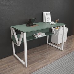 Galds Asir, 120x72,8x60 cm, zaļš/balts cena un informācija | Datorgaldi, rakstāmgaldi, biroja galdi | 220.lv
