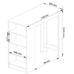 Барный стол со стулом Akord, белый цена и информация | Кухонные и обеденные столы | 220.lv