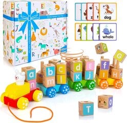 Montessori Winique Обучающая игрушка Поезд с кубиками алфавита цена и информация | Развивающие игрушки | 220.lv