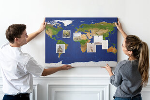 Korķa dēlis Liela Pasaules karte, 100x70 cm cena un informācija | Kancelejas preces | 220.lv