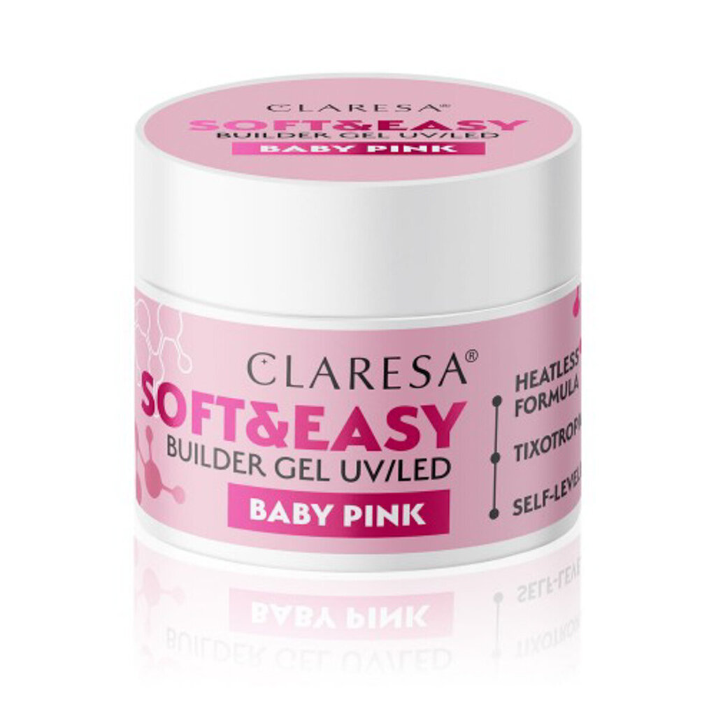 Gēls Claresa Soft and easy Builder gel Baby Pink, 12 g cena un informācija | Nagu lakas, stiprinātāji | 220.lv