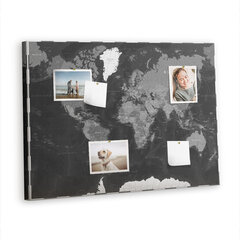 Korķa dēlis Melnā Pasaules karte, 100x70 cm цена и информация | Канцелярия | 220.lv