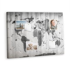 Korķa dēlis Pasaules karte uz koka, 100x70 cm цена и информация | Канцелярия | 220.lv