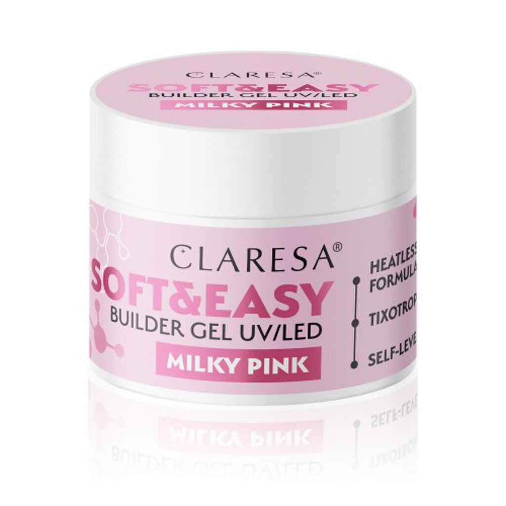 Gēls Claresa Soft and easy Builder gel Milky Pink, 12 g cena un informācija | Nagu lakas, stiprinātāji | 220.lv