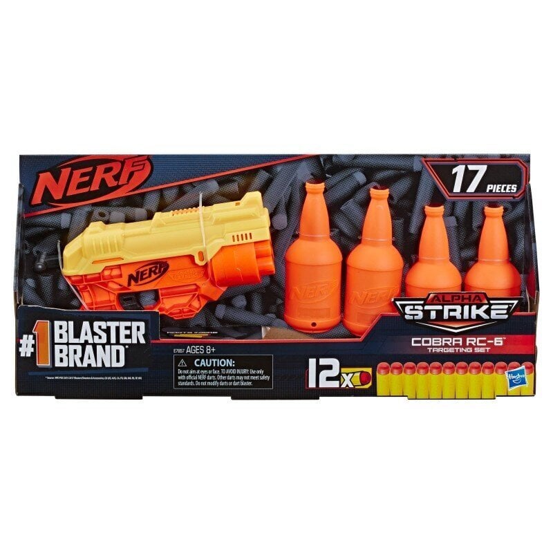 Šautenes komplekts bērniem Alpha Strike Cobra Nerf, E7857EU4, oranžs, 17 d. cena un informācija | Rotaļlietas zēniem | 220.lv