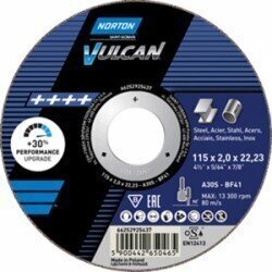Griešanas disks Norton Vulcan 41-230x2,0x22,23 A30S, 5 gab. cena un informācija | Rokas instrumenti | 220.lv