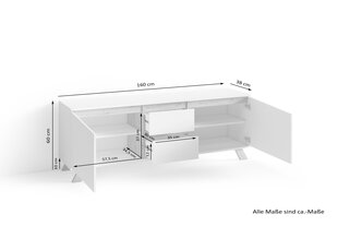 TV galds Vicky 160x38x60, balts cena un informācija | TV galdiņi | 220.lv