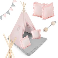 Teepee telts bērniem NK-406 Nukido - gaiši rozā цена и информация | Детские игровые домики | 220.lv