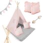 Teepee telts bērniem NK-406 Nukido - gaiši rozā cena un informācija | Bērnu rotaļu laukumi, mājiņas | 220.lv