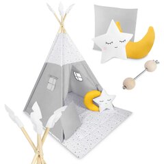 Teepee telts bērniem NK-406 Nukido - gaiši pelēka цена и информация | Детские игровые домики | 220.lv