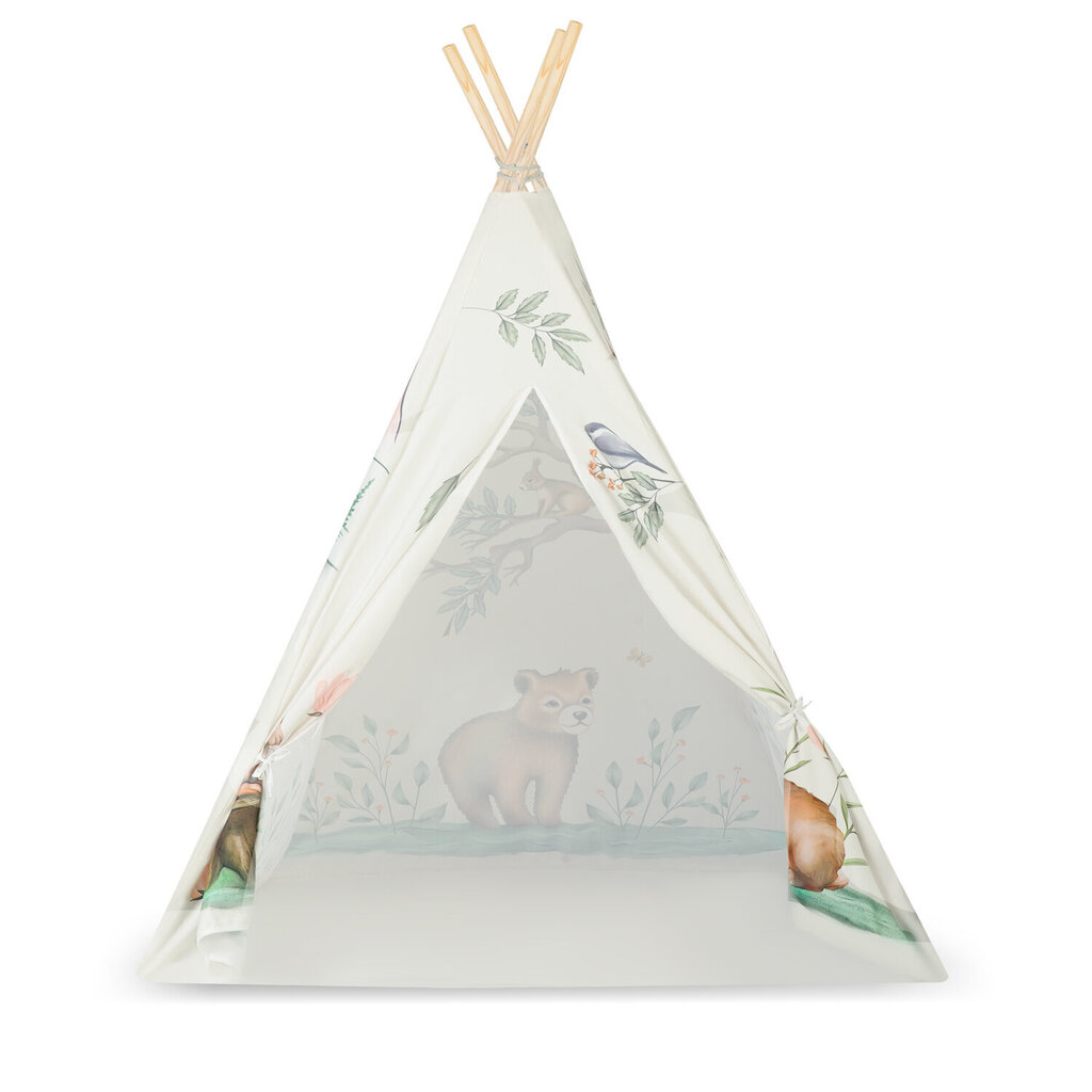 Nukido teepee telts bērniem - bēša cena un informācija | Bērnu rotaļu laukumi, mājiņas | 220.lv