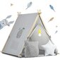 Mājas telts bērniem ar Nukido lampu - pelēka cena un informācija | Bērnu rotaļu laukumi, mājiņas | 220.lv