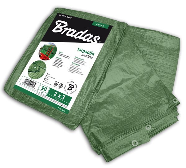 Pastiprināts brezents Bradas, 2 x 3 m, 90 g, zaļš, komplektā 5 produkti цена и информация | Dārza instrumenti | 220.lv