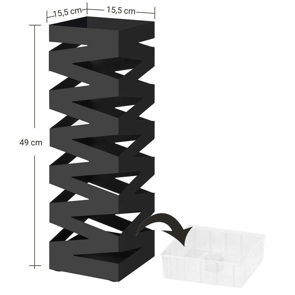 Melns moderns ažūrveida lietussargs 49 cm цена и информация | Interjera priekšmeti | 220.lv