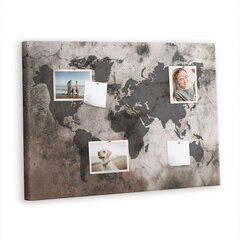 Korķa dēlis Pasaules kartes betons, 100x70 cm цена и информация | Канцелярия | 220.lv