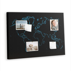Korķa dēlis Pasaules kartes kontūras, 100x70 cm цена и информация | Канцелярия | 220.lv