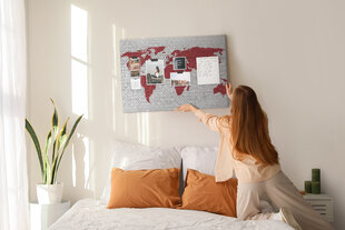 Korķa dēlis Pasaules ķieģeļu sienas karte, 100x70 cm cena un informācija | Kancelejas preces | 220.lv