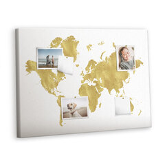 Korķa dēlis Pasaules zelta karte, 100x70 cm cena un informācija | Kancelejas preces | 220.lv