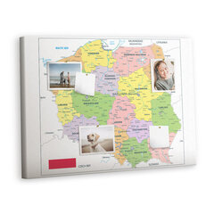 Korķa dēlis Polijas karte, 100x70 cm cena un informācija | Kancelejas preces | 220.lv