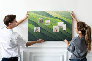 Korķa dēlis Zaļā lauka abstrakcija, 100x70 cm cena un informācija | Kancelejas preces | 220.lv
